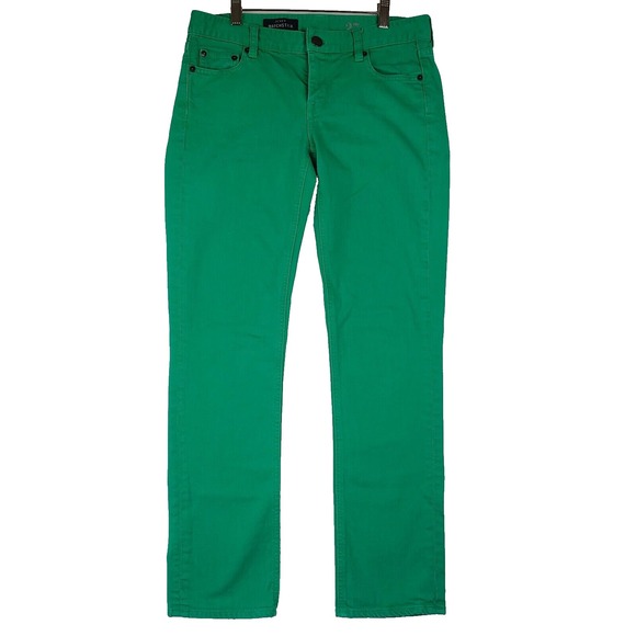 J Crew Jeans Womens 27 Reg (31x29) Green Matchstick Straight Leg Stretch Denim - Picture 1 of 12